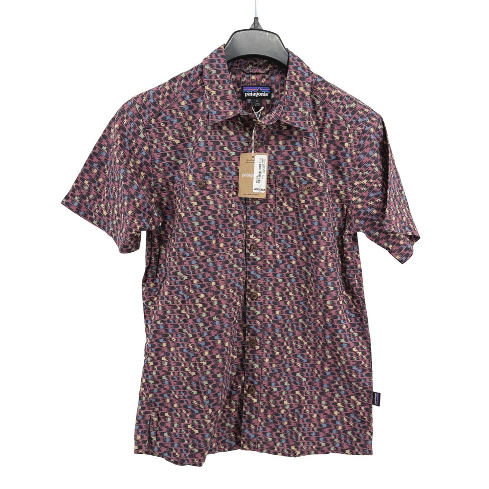 NEW Patagonia Back Step Shirt Mens Small Evening Mauve Intertwined Hands Cotton